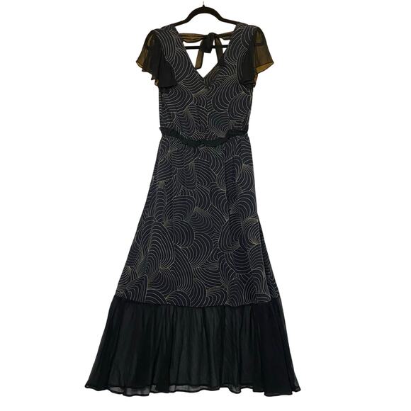 Amour Vert Women's Black Whimsigoth Witchy Ethereal Midi Dress - Picture 4 of 11
